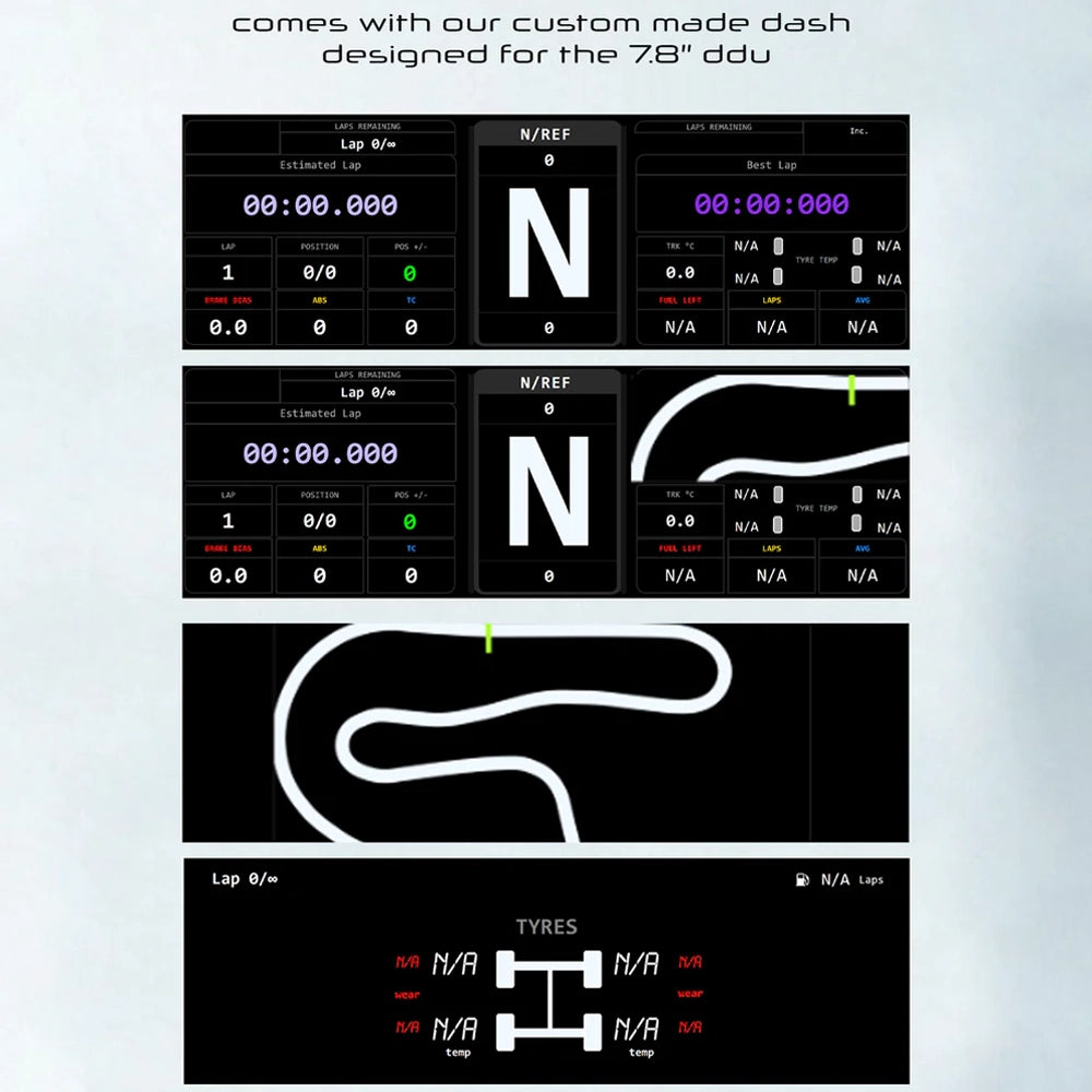 NCRD 7.8 Inch digital sim racing dashboard on Player1 Sim Gear