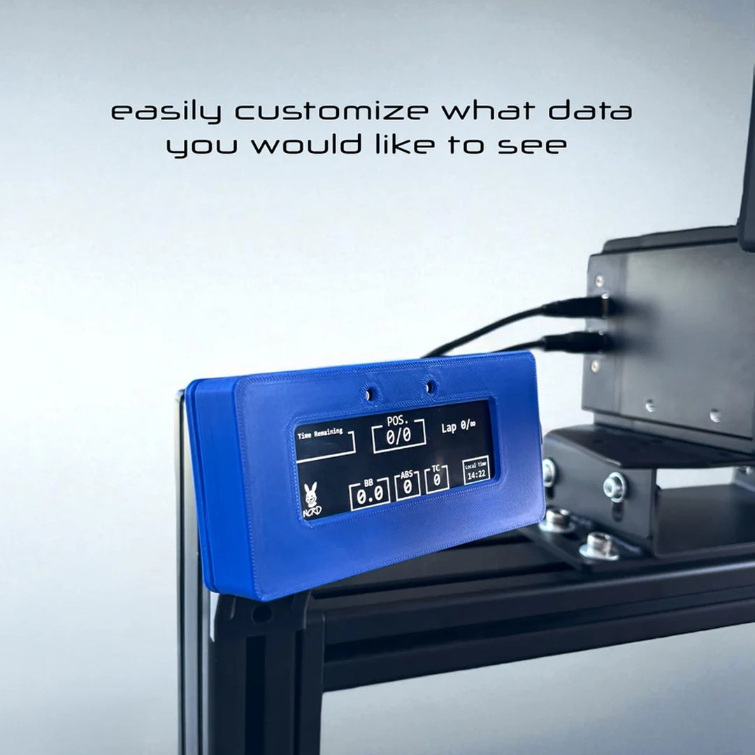 NCRD 4″ Touchscreen Digital
Dashboard Racelogic-style lap timer on Player1 Sim Gear Australia