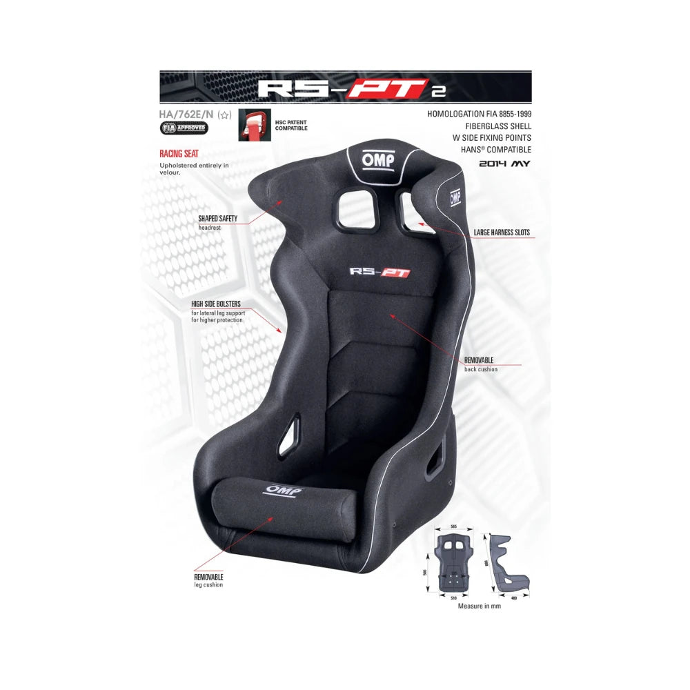 OMP Racing Seat - RS-PT2 for Sim Racing on Player1 Sim Gear