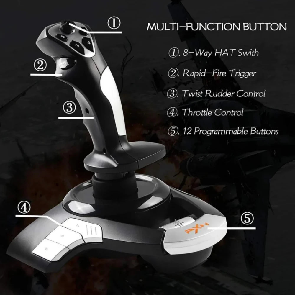 PXN-F16 Flight Joystick for PC-Blackfor Sim Racing on Player1 Sim Gear