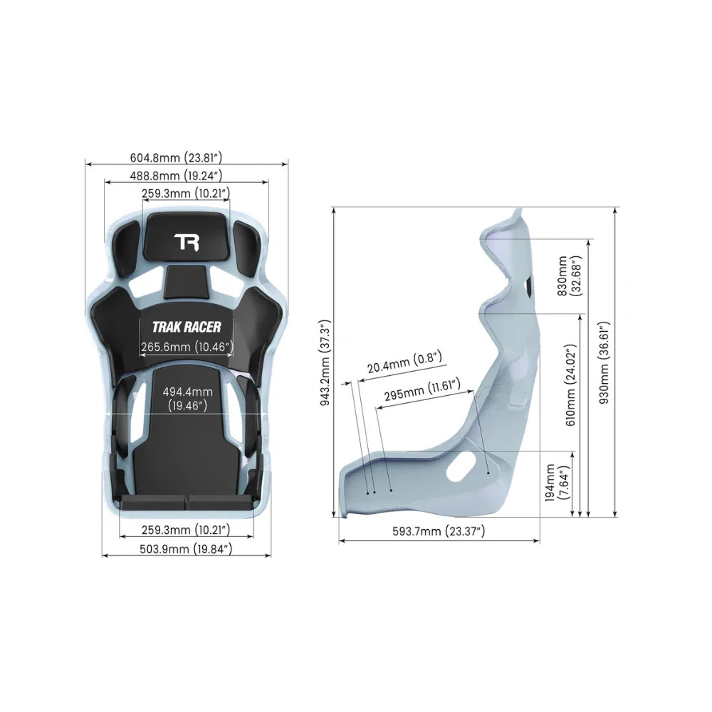Pearl Blue GT Style TR Series Fiberglass Seat  for Sim Racing on Player1 Sim Gear 