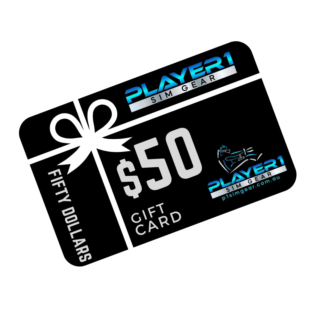 Gift Cards for Player1 Sim Gear. The perfect gift or present.