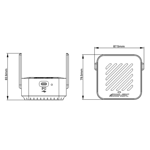 Simagic AirLink Wireless Hotspot dimensions
