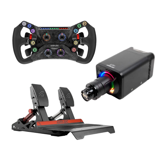 Simagic Entry Level Bundle of Wheels, Pedals and Wheel base for sim racing on Player1 Sim Gear