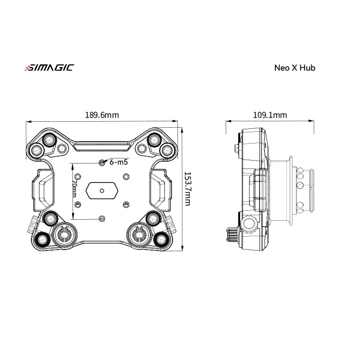 MPI GT310 Supercar X Rim+ Simagic Neo X Wheel Hub on Player1 Sim Gear 
