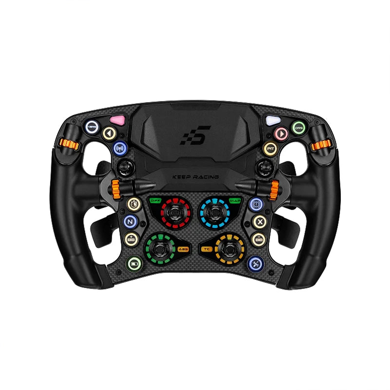 Simagic Zeus Formula Steering Wheel on Player1 Sim Gear Front View no dashboard