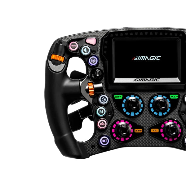 Simagic Zeus Formula Steering Wheel on Player1 Sim Gear front close up