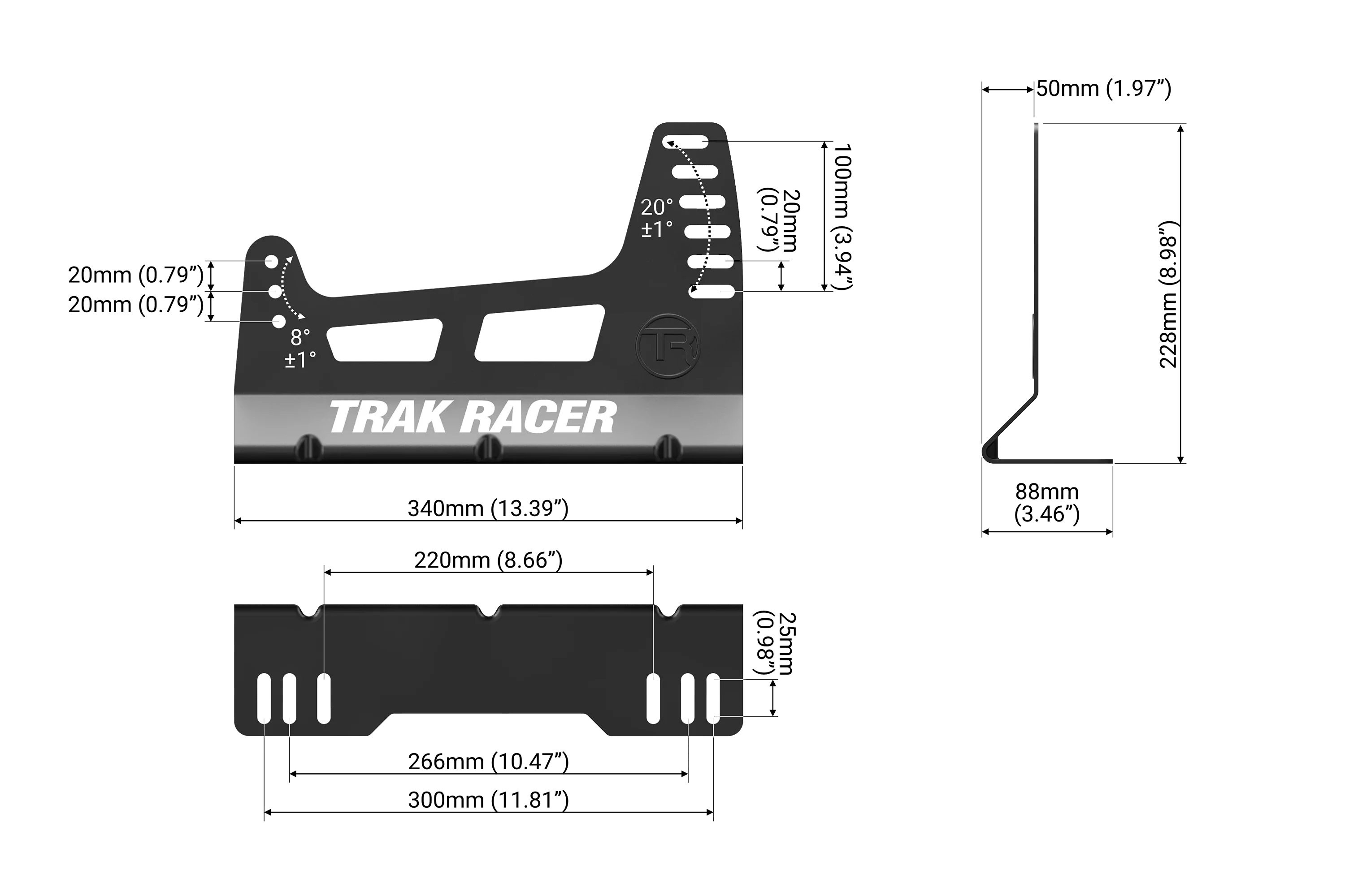 Trak Racer GT Style TR Series Fibreglass Seat | Grey