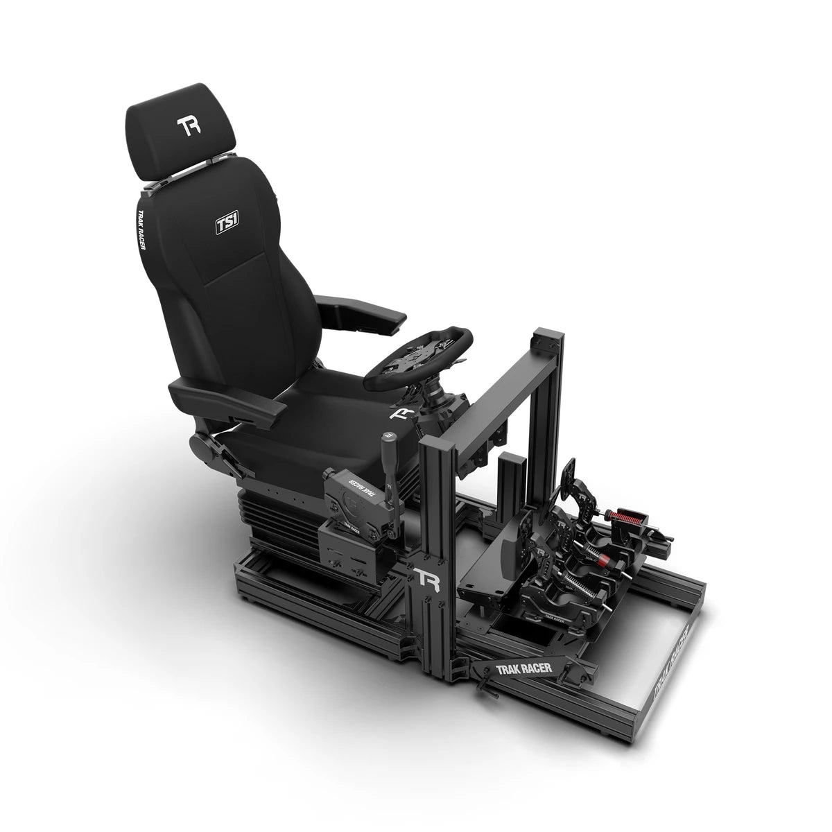 Trak Racer TRK Truck Driving Simulator, side profile showing the TS1 suspension truck seat