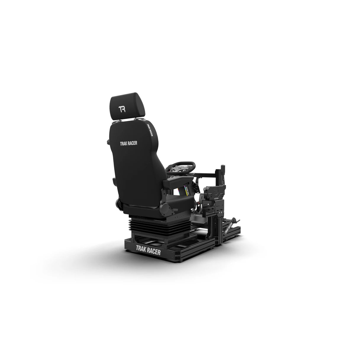 Trak Racer TRK Truck Driving Simulator, rear three-quarter view of the TR80S aluminium chassis