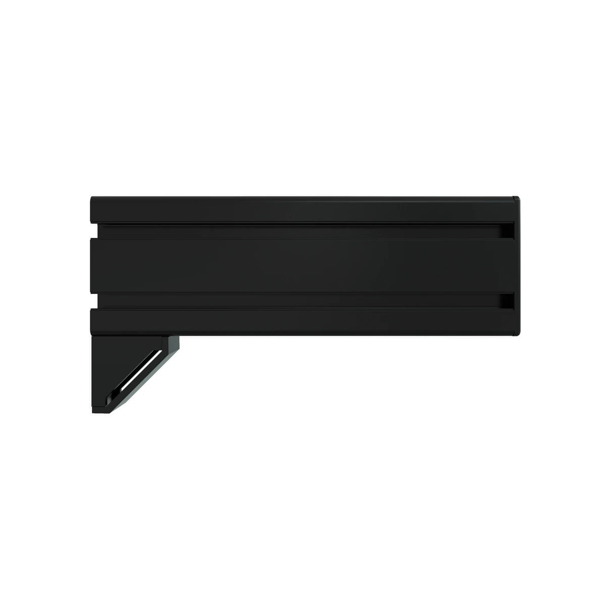 Trak Racer 240mm side mount, end-on view showing the 80x40mm T-slot profile and side-fixing bracket