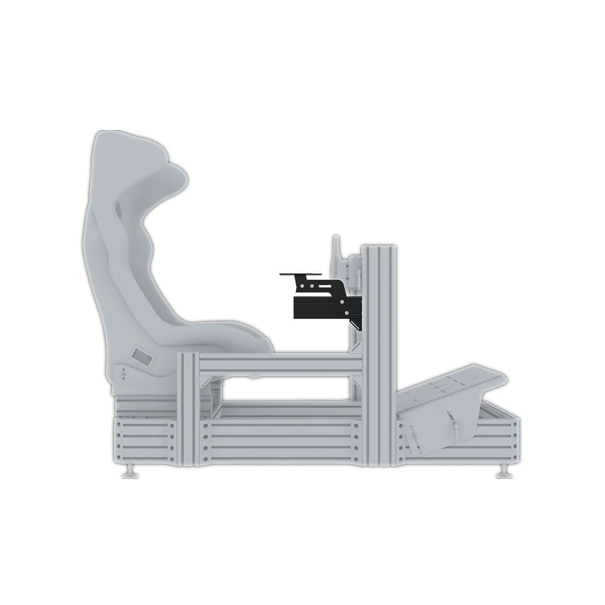 Trak Racer 240mm side mount fitted to a cockpit side rail, side-on render of the rally-style position