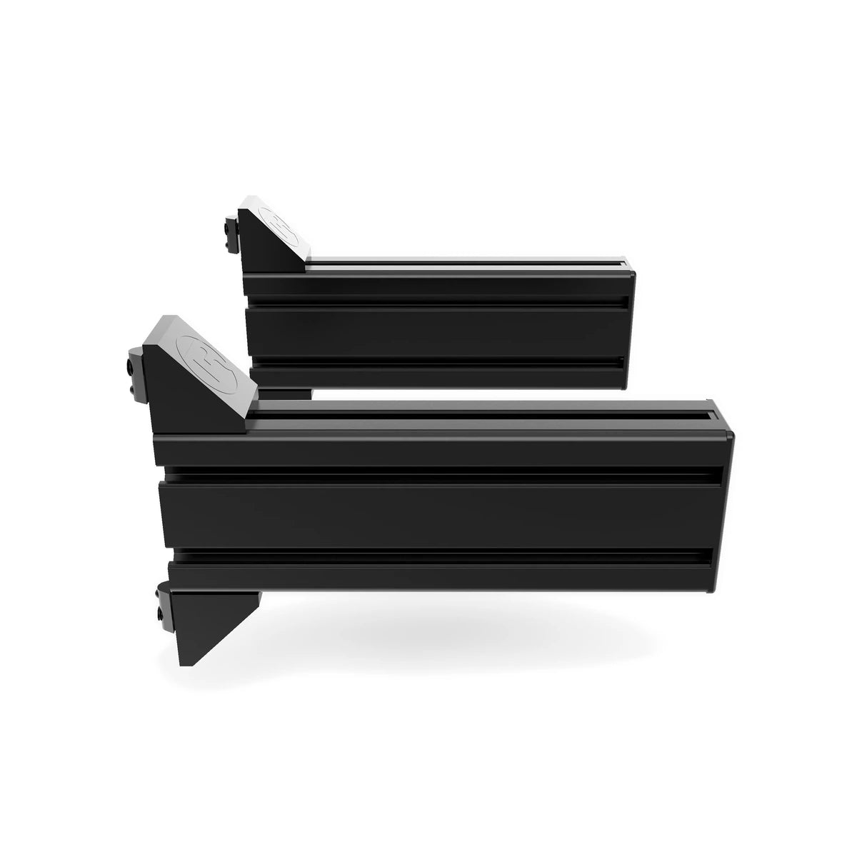 Trak Racer 240mm side support set of 2, angled view of both profiles with side-fixing brackets