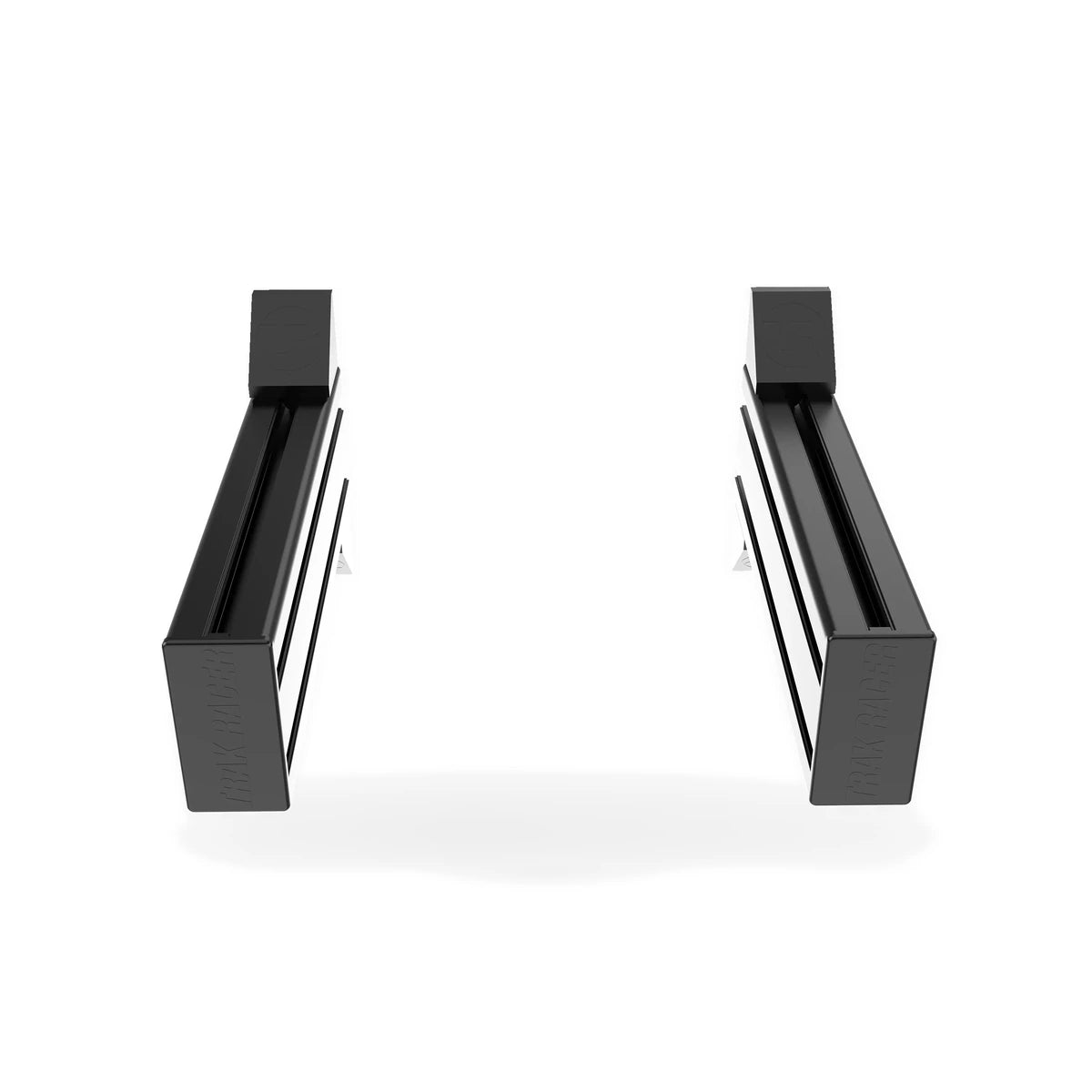 Trak Racer 240mm side support set of 2, both black profiles standing upright with end brackets