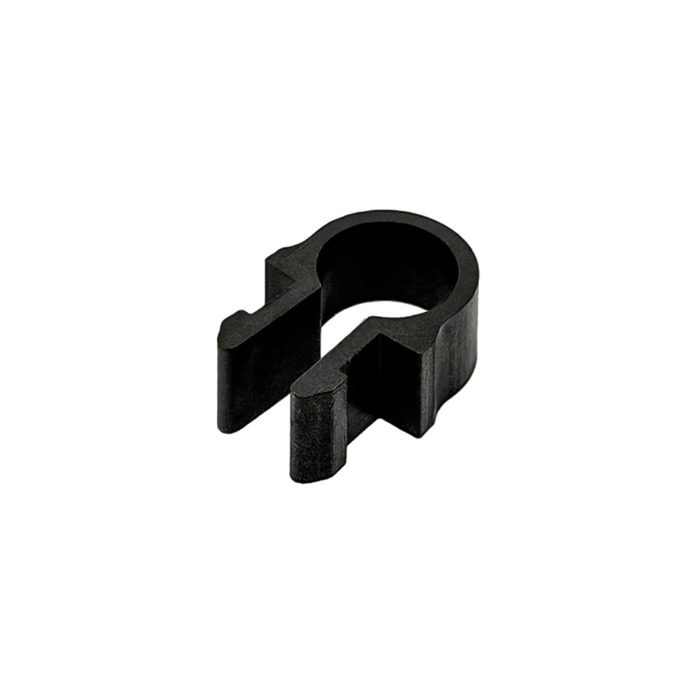 Trak Racer cable management clip, single close-up — snap-fit clip for 8mm slot profile rigs