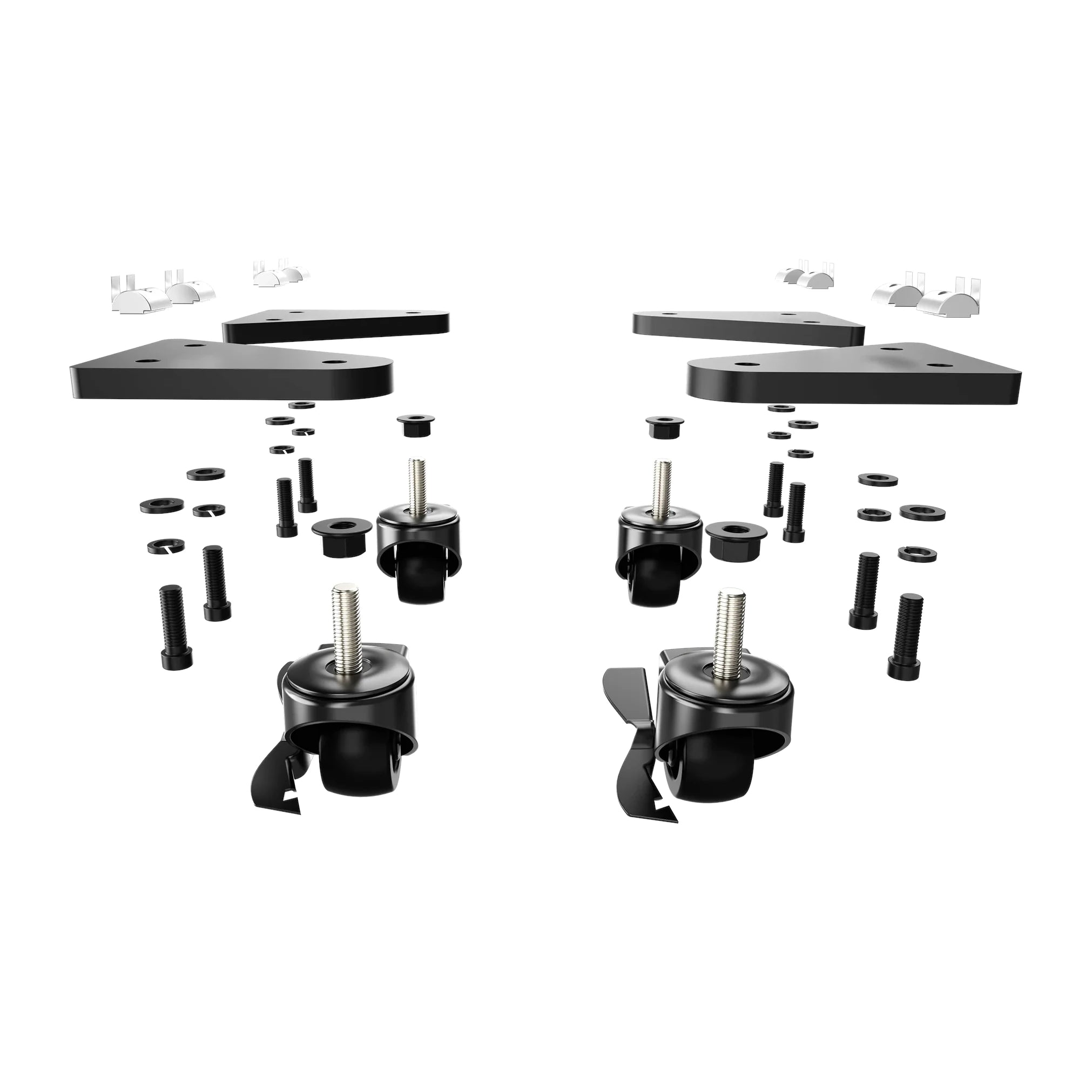 Universal Caster Wheels with Brake & Mounting Brackets