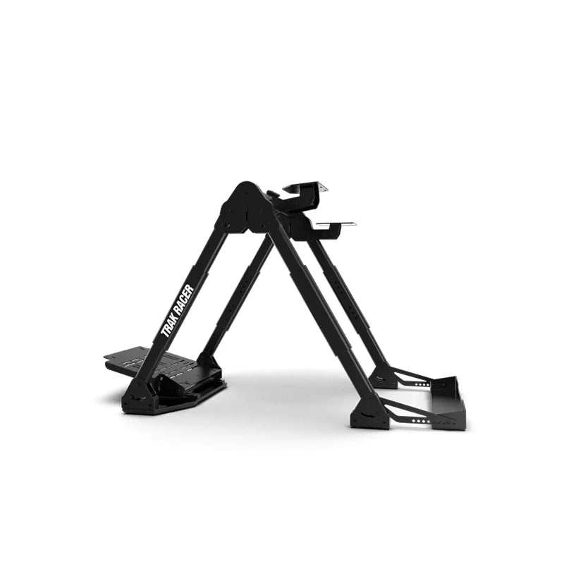 Trak Racer FS3 V2 Wheel Stand, front three-quarter view of the folding black wheel stand on its own