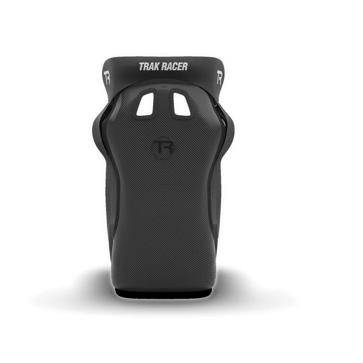 Trak Racer GT Pro carbon fibre finish racing seat — back view with harness slots