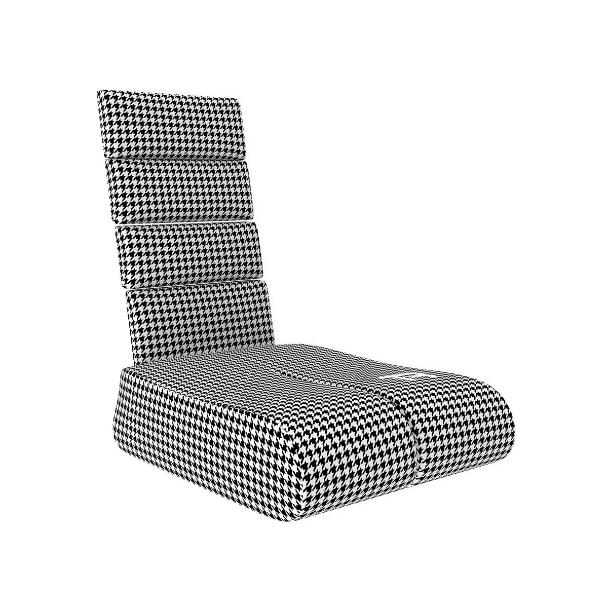 Trak Racer GT Pro seat cushion set, front angle, tall houndstooth backrest and base cushions