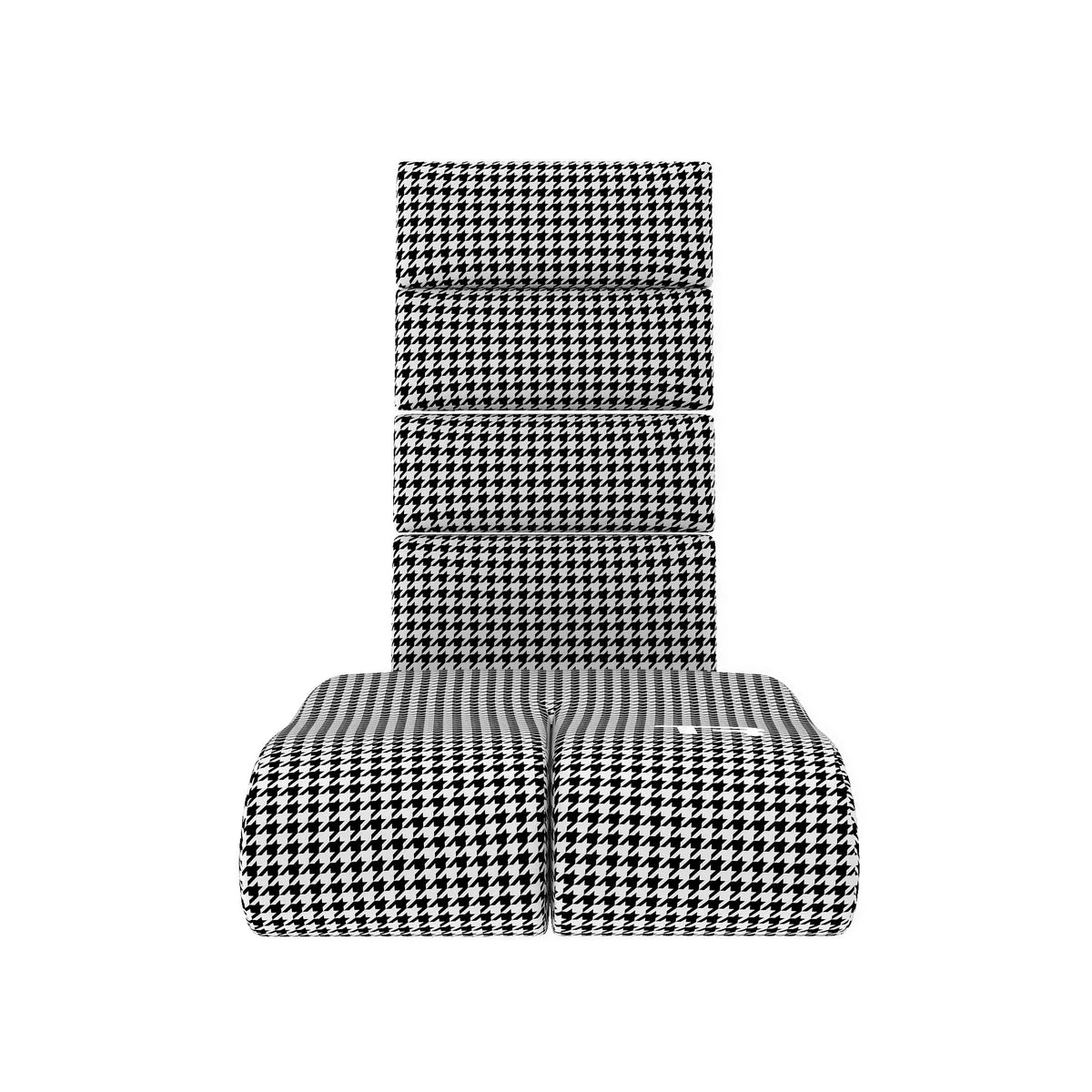 Trak Racer GT Pro cushion set, front-on view of all houndstooth base and backrest panels