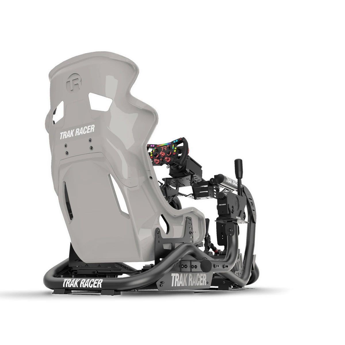 Trak Racer GT Style TR Series fibreglass seat mounted in a tube-frame Trak Racer cockpit, rear three-quarter view