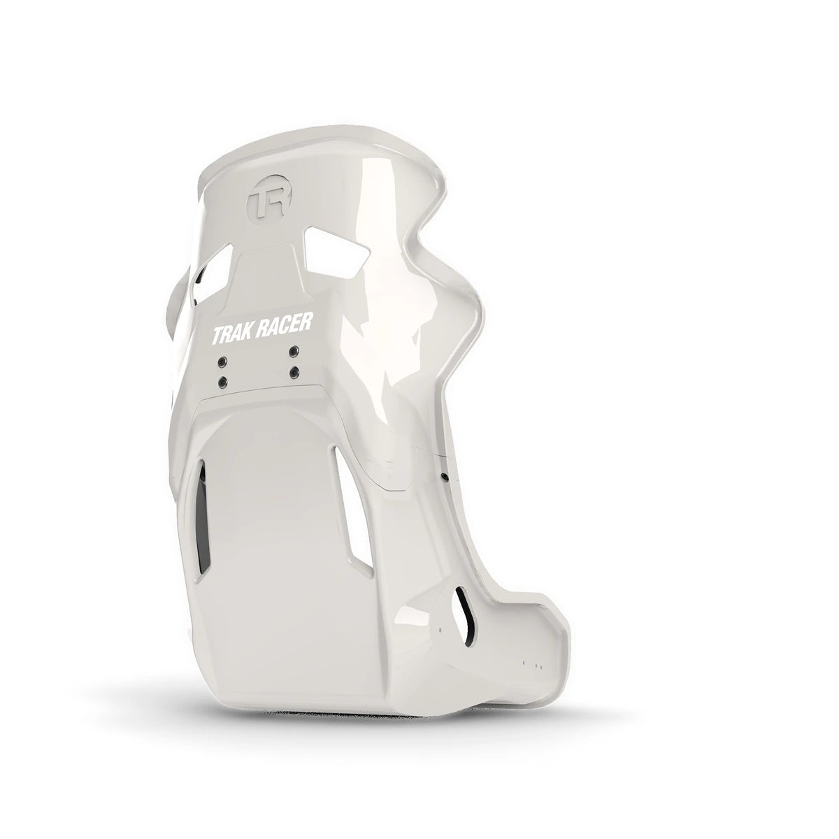 Trak Racer GT Style TR Series fibreglass seat, grey, rear three-quarter view showing glossy shell exterior
