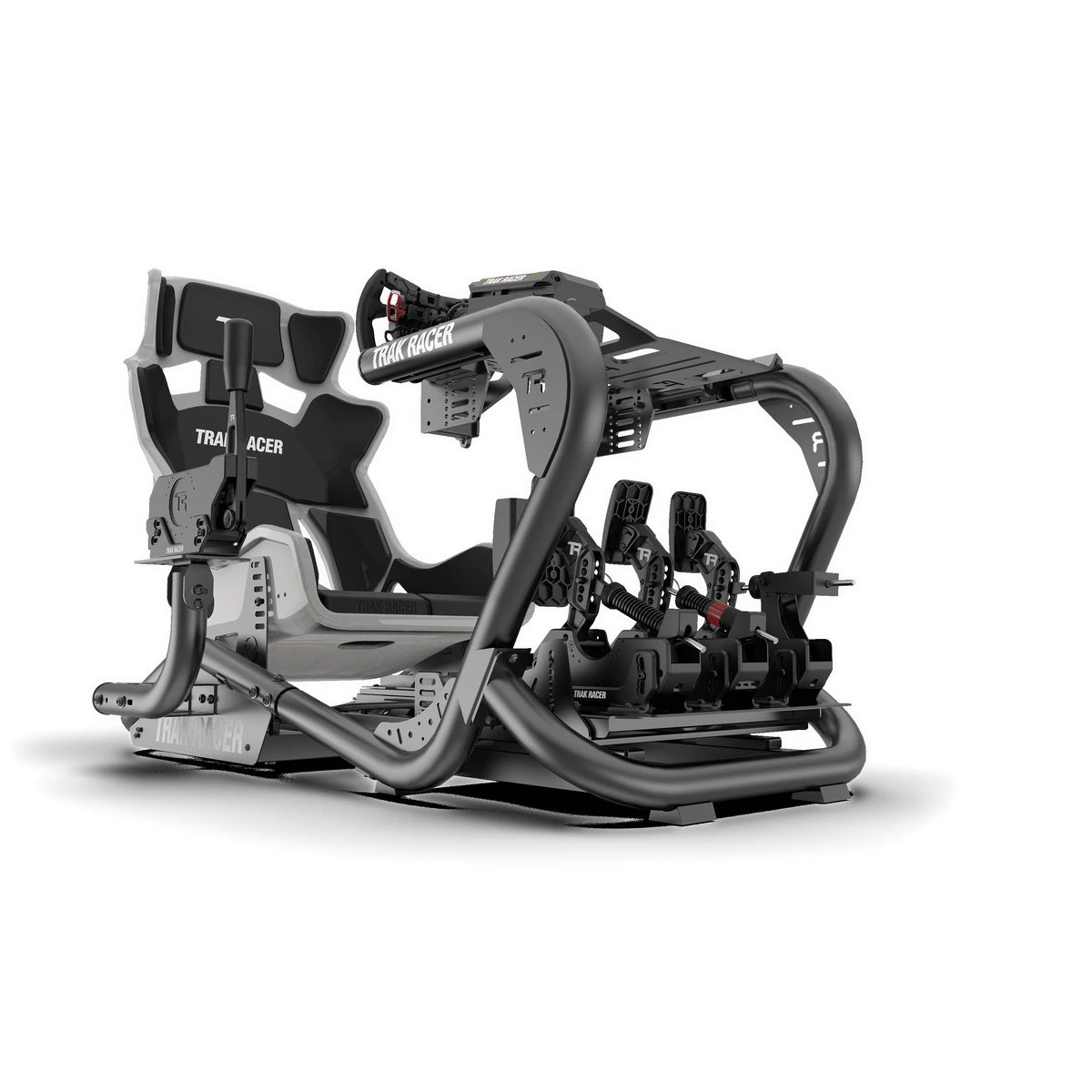 Trak Racer GT Style TR Series fibreglass seat mounted in a tube-frame Trak Racer cockpit with wheel and pedals