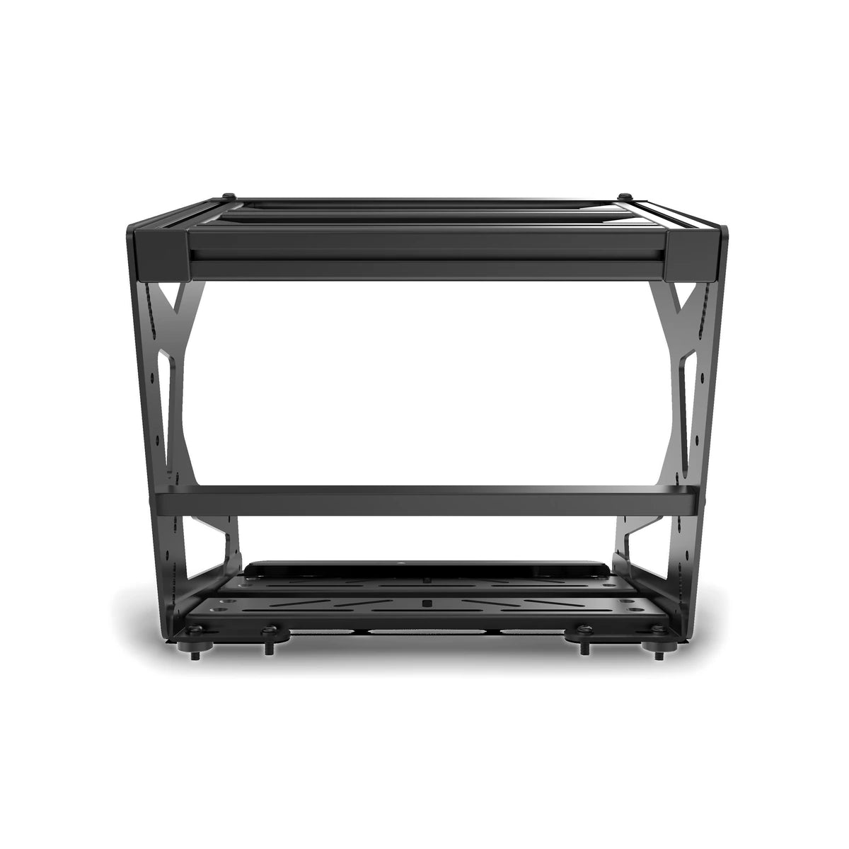 Trak Racer Pro inverted pedal mount system, straight-on front view of the empty mounting frame
