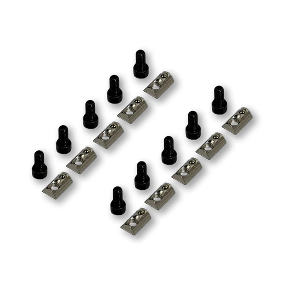 Screw and Ball-Bearing T-Nuts for 8mm T-Slot - Set of 10