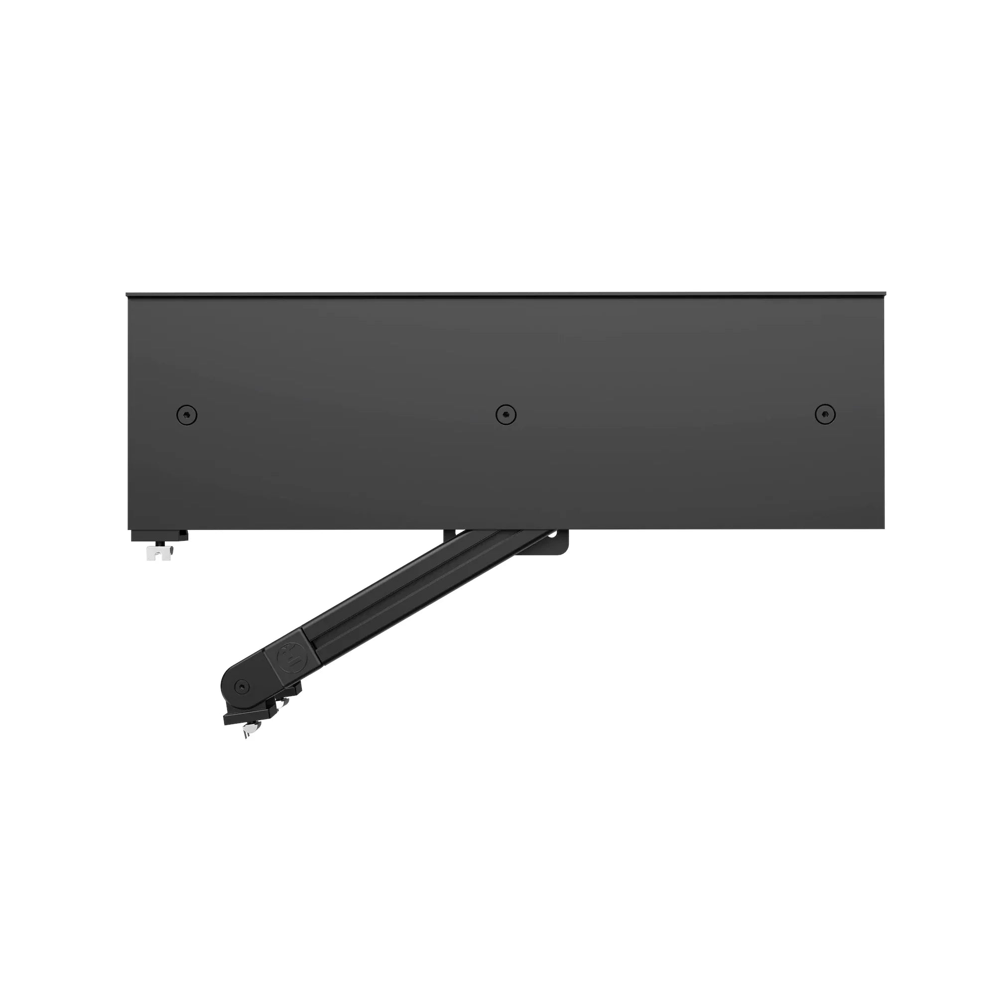 TR8020 620mm Table Top/Desk with Swivel Mount, edge-on side profile showing the support arm angled underneath
