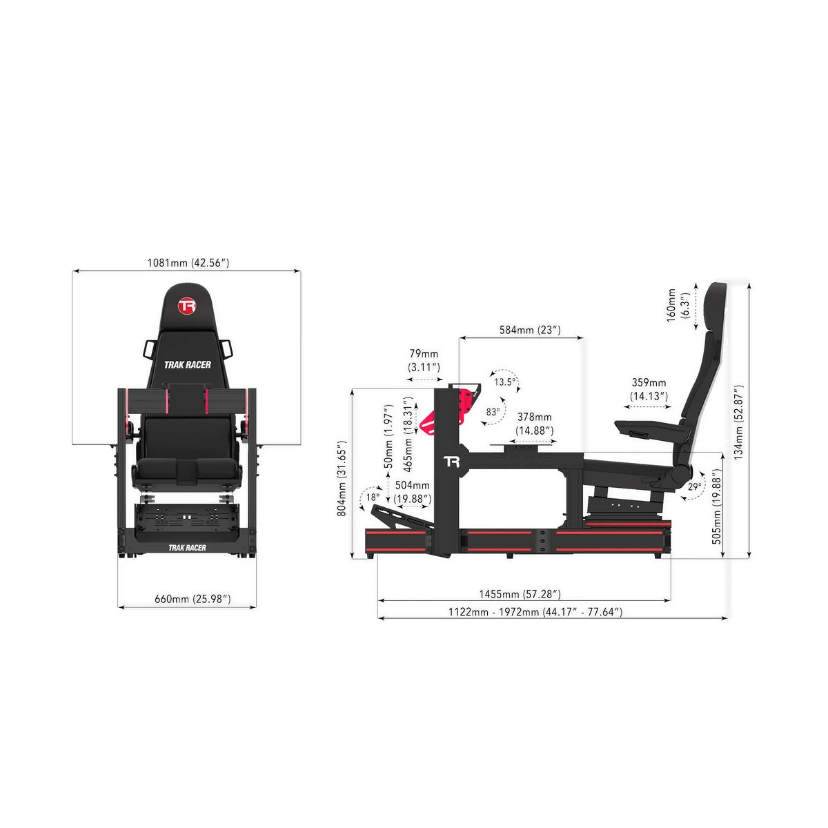 Trak Racer TR120S Flight Simulator with Flight Seat
