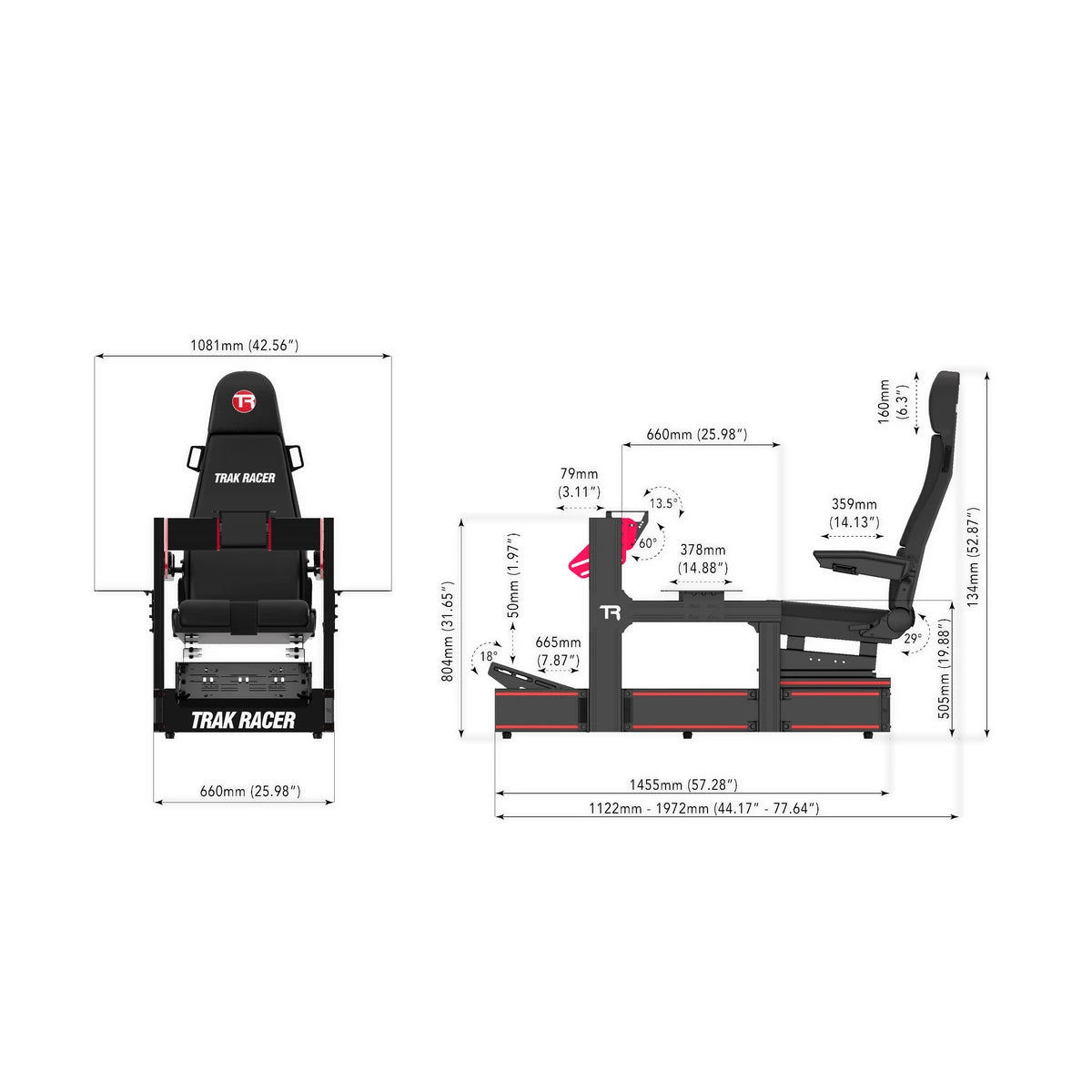 Trak Racer TR160 Flight Simulator with Flight Seat