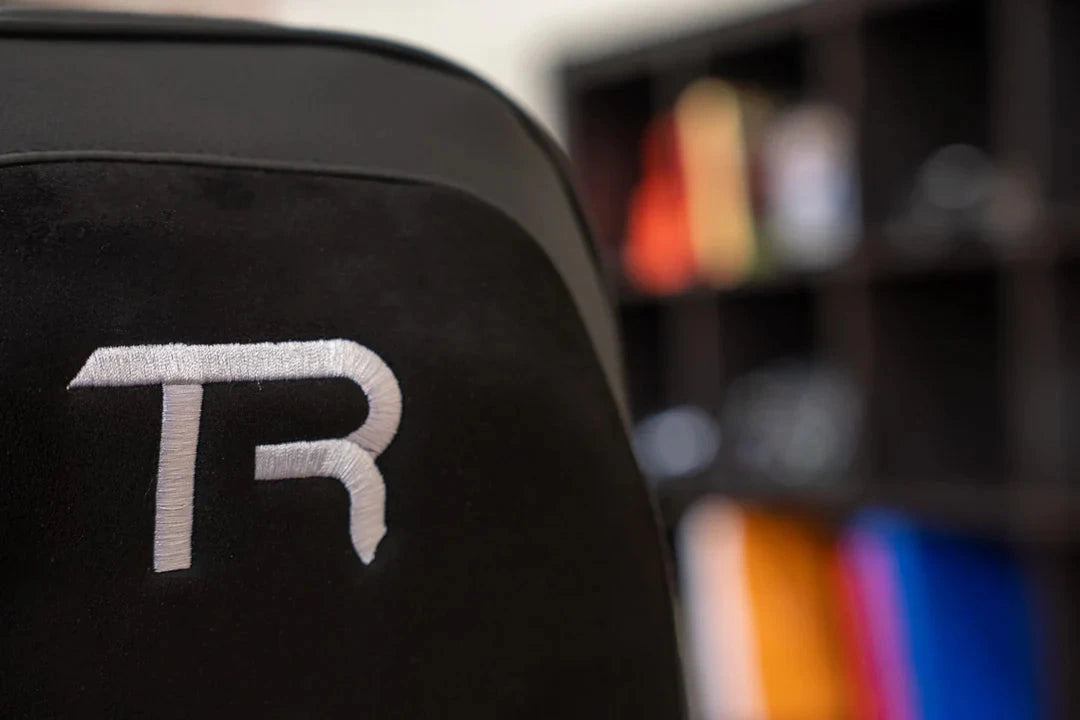Trak Racer TR5 Hybrid Racing Simulator branding