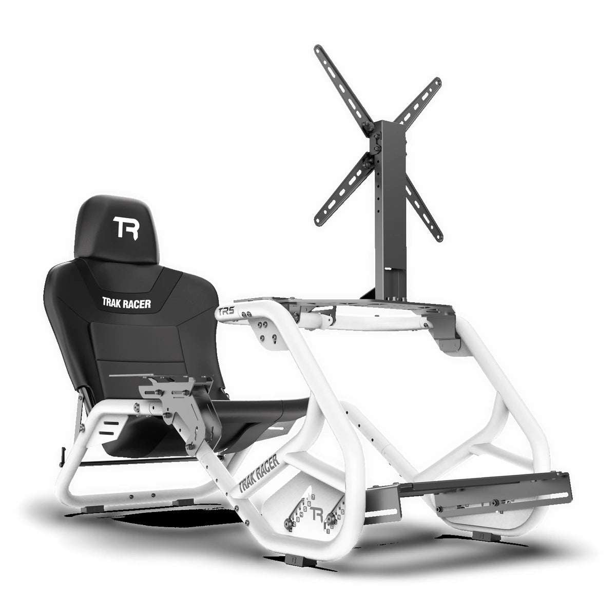 Trak Racer TR5 rig with cockpit-mounted monitor stand