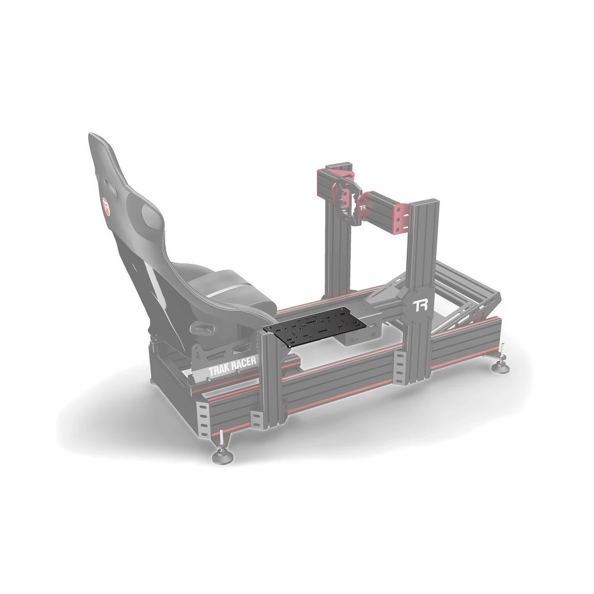 Trak Racer TR-One oversized shifter mount fitted to a Trak Racer aluminium cockpit, shown in grey with seat and frame