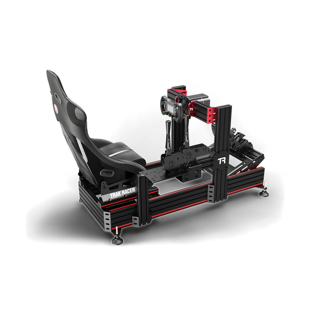Trak Racer TR-One oversized shifter mount on a Trak Racer cockpit with seat, formula wheel and pedals fitted