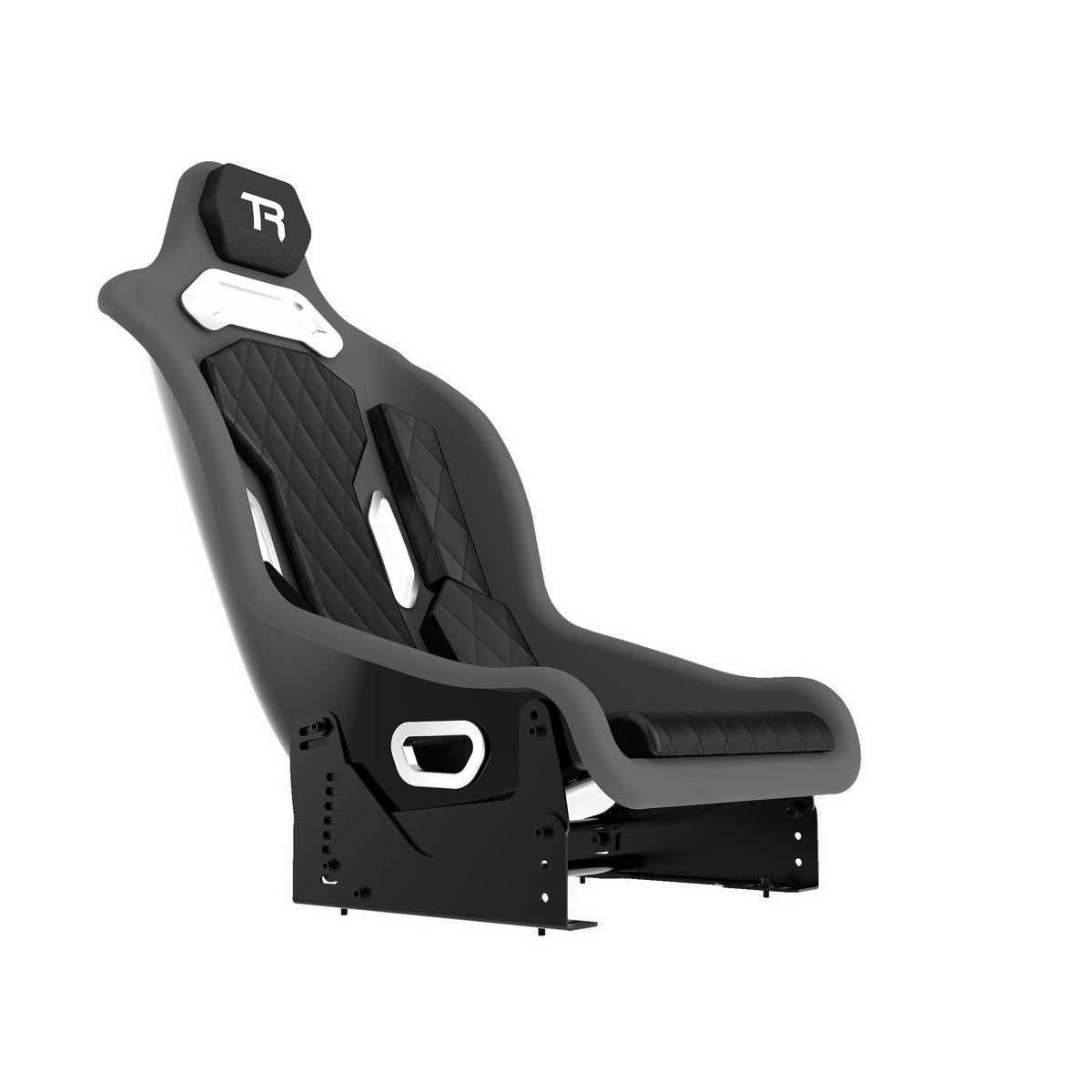 Trak Racer TRX Hybrid fibreglass seat, grey render, three-quarter view