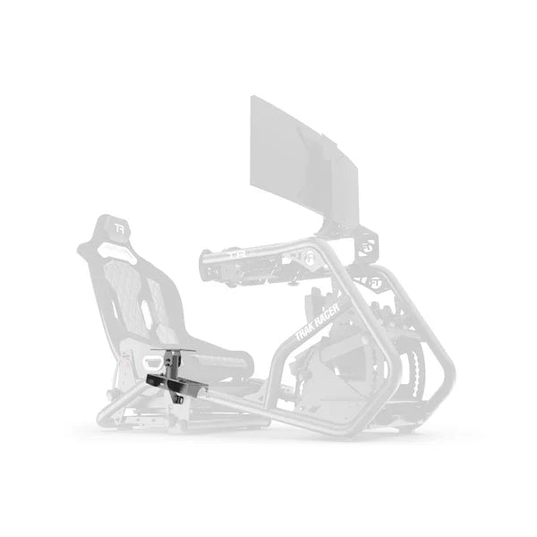 Universal Gear Shifter Mount for Alpine Racing TRX shown ghosted in place on an outlined Trak Racer cockpit