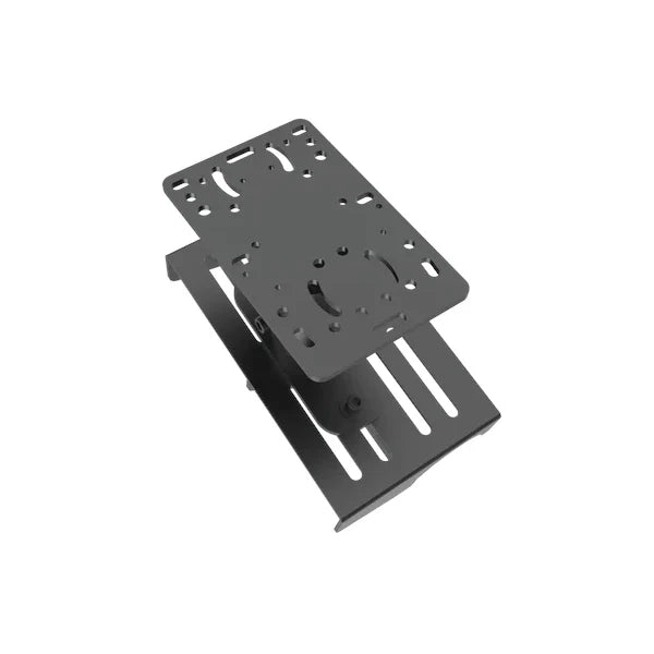 Universal Gear Shifter Mount for Alpine Racing TRX, top view of the angled mounting plate over the cradle base