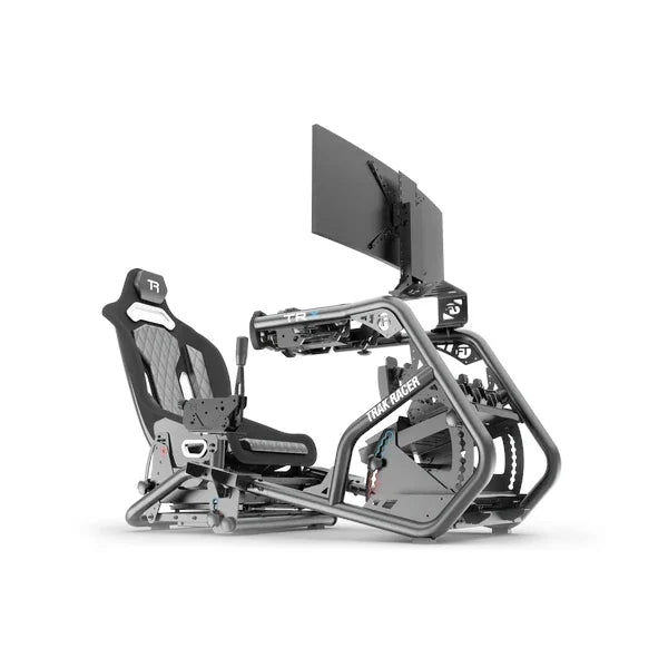 Universal Gear Shifter Mount for Alpine Racing TRX, fitting location shown on a full Trak Racer cockpit with seat and monitor