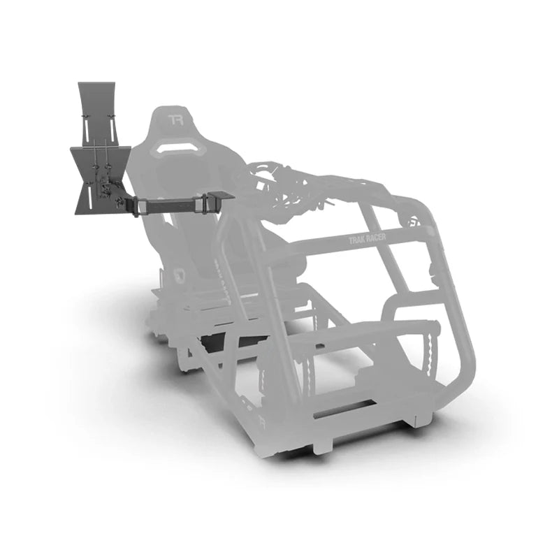 Trak Racer tablet and button box mount V2 installed on a TR8 Pro/TRX cockpit, front view