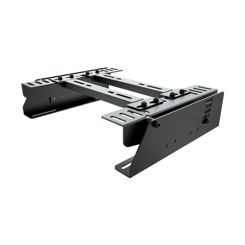 Trak Racer Universal Seat Brackets for recline seats and office chairs, rear three-quarter view of the assembled bracket pair