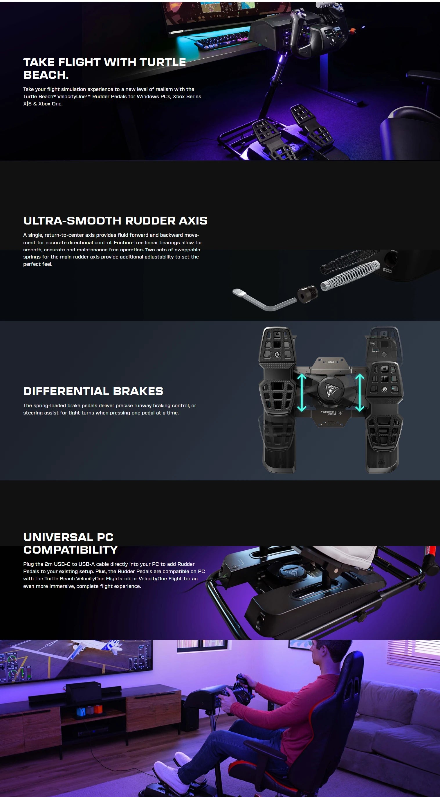 Turtle Beach VelocityONE Rudder Pedals on Player1 Sim Gear