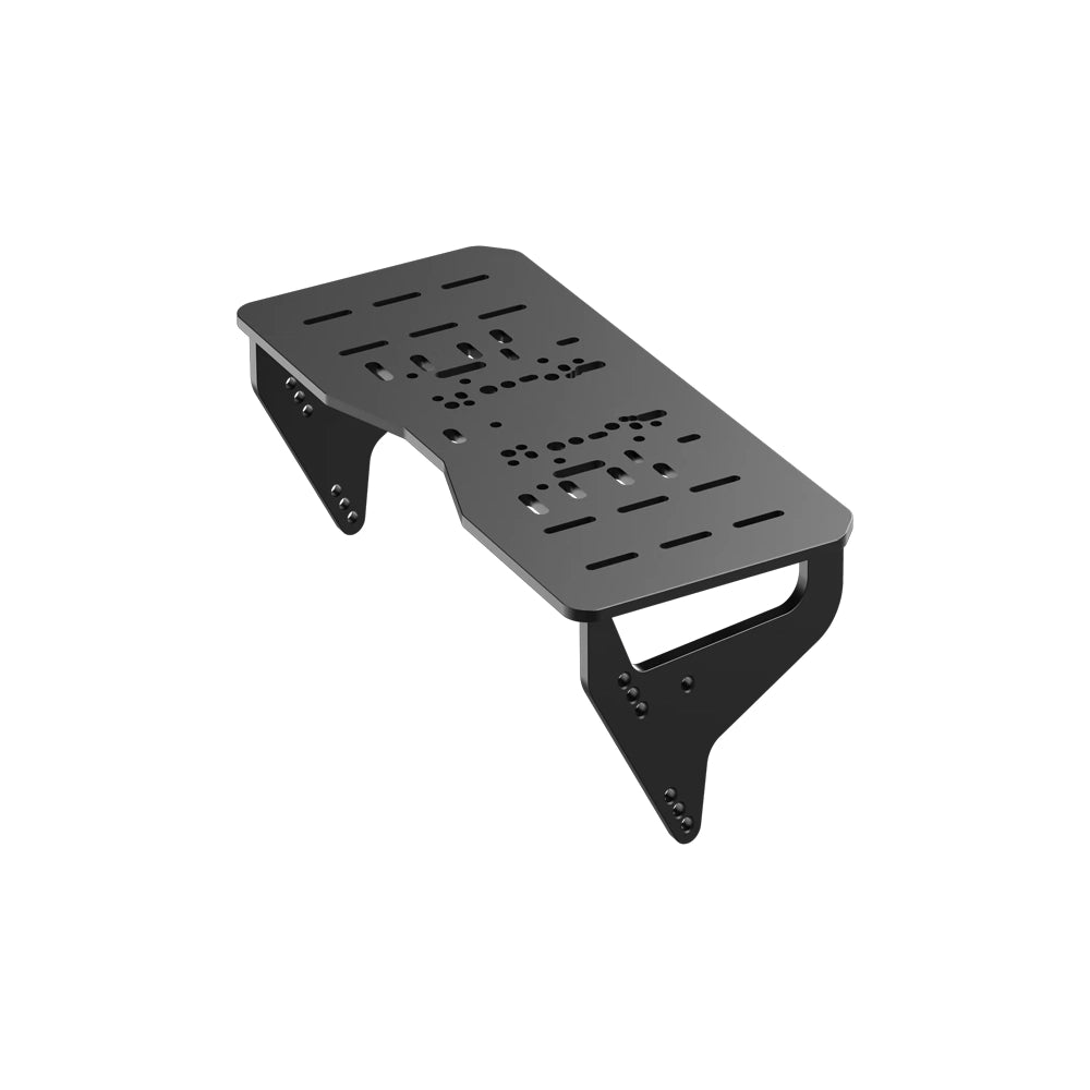Trak Racer universal wheel deck plate for Alpine Racing TRX, three-quarter view of the mounting plate