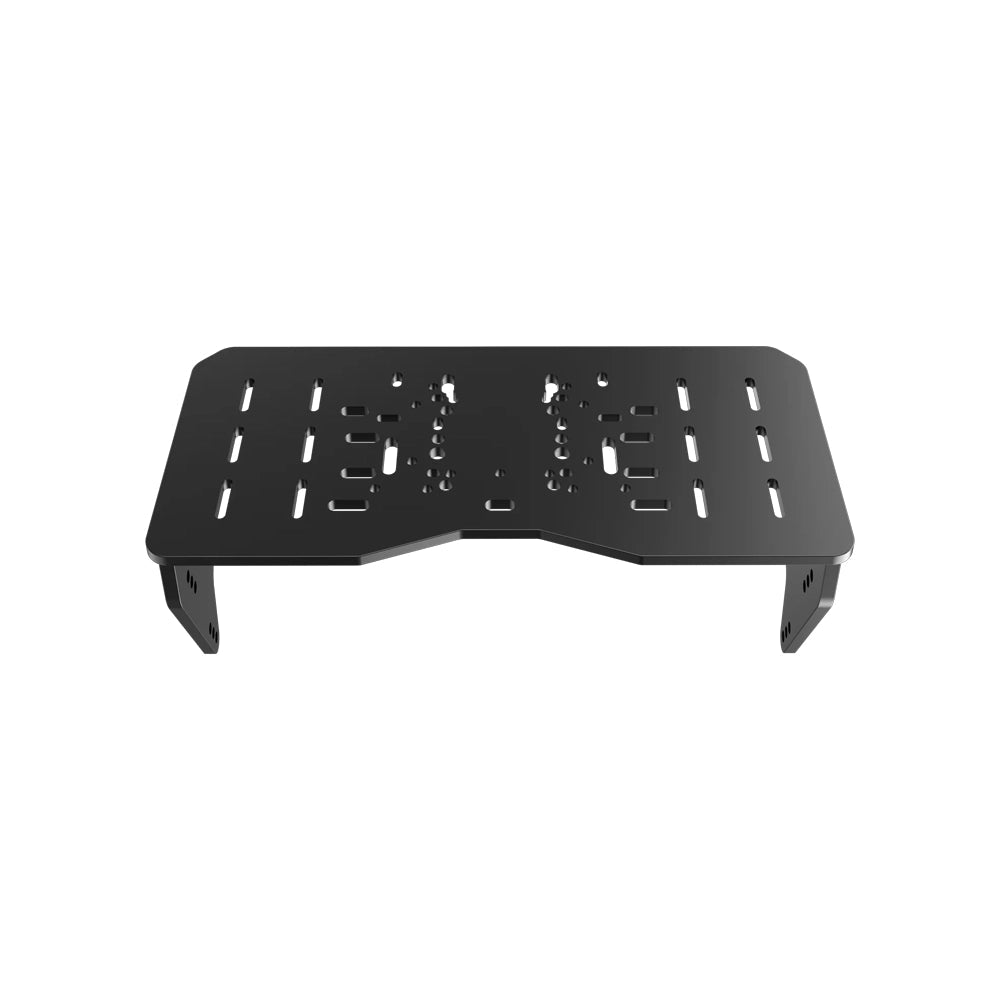Trak Racer universal wheel deck plate for Alpine Racing TRX, front view showing slot pattern and legs