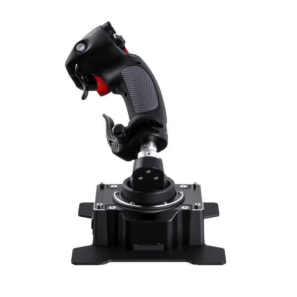 Virpil CDT Aeromax LZ Flightstick Omnithrottle controller for space sim pilots, side view.