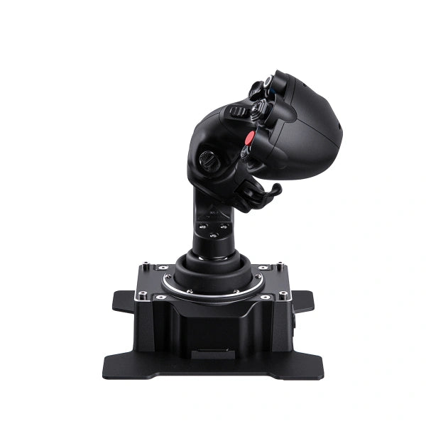 Virpil CDT Aeromax LZ Flightstick Omnithrottle controller for space sim pilots, left view.
