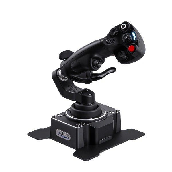 Virpil CDT Aeromax LZ Flightstick Omnithrottle controller for space sim pilots, right rear view.