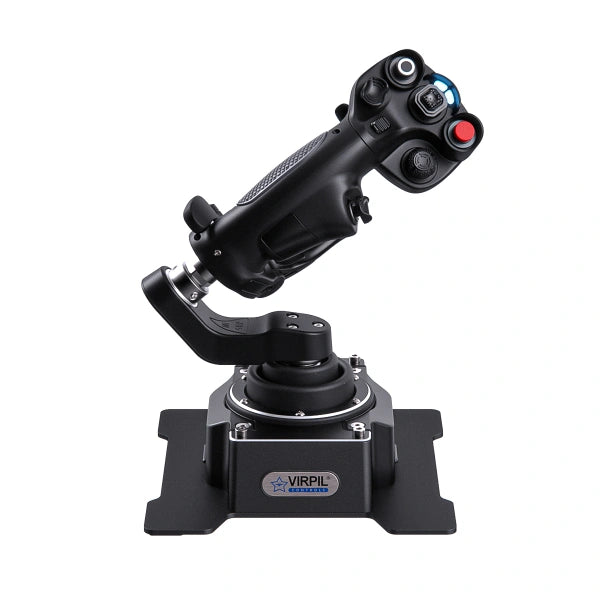 Virpil CDT Aeromax LZ Flightstick Omnithrottle controller for space sim pilots, rear view.