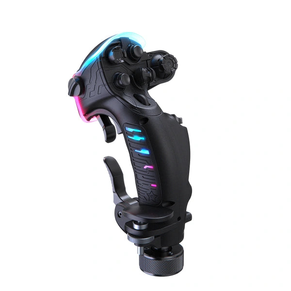 Virpil VPC Constellation ALPHA Prime flightstick left on Player1 Sim Gear left rear view

